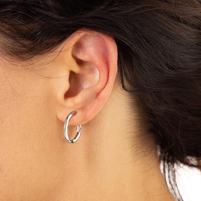 Gold Hoop Earrings Set for Women: Thick 14k Gold Plated Oval Teardrop Sensitive Ear Jewelry Pack Hypoallergenic Hoops Earringsfor Women Fashion (20-35mm)