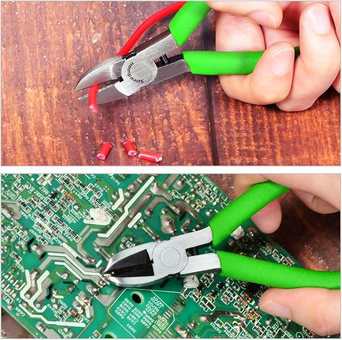 SPEEDWOX Mini Diagonal Pliers Thin Precision Wire Cutters 4-1/2 Inches Small Plastic Nippers Micro Side Cutters Fine Side Cutting Pliers Professional Jewelry Making Tool Beading Hobby Craft DIY