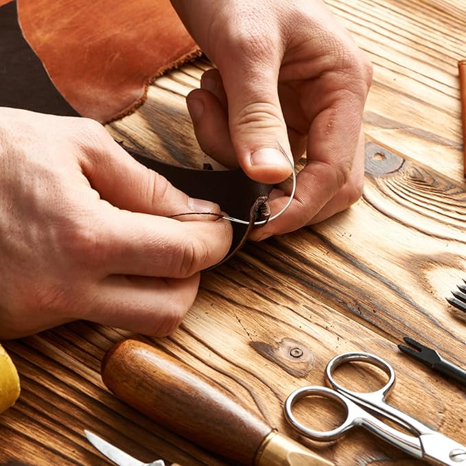 ArtCute 50 Pcs Curved Needles 3 Inch Curved Sewing Needles Leather Needles Weaving Needles Curved Upholstery Needle for Hand Sewing Carpet Leather Cavans Repairing Wig Making