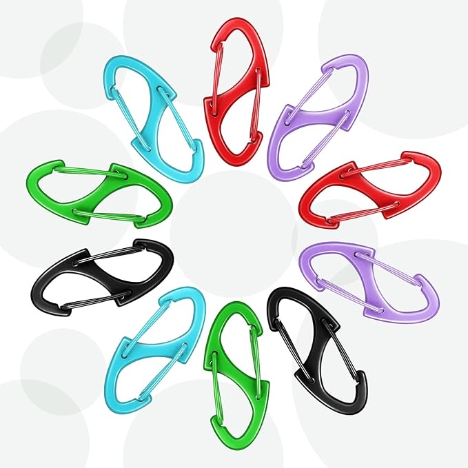 Moxweyeni 20 Pcs Zipper Clip S Carabiner Clips Small Alloy Snap Hook Anti Theft 1. 6 Inch Mini Dual Wire Gate Interlocking Keychain Clip Attachment for Women Men Camping Hiking