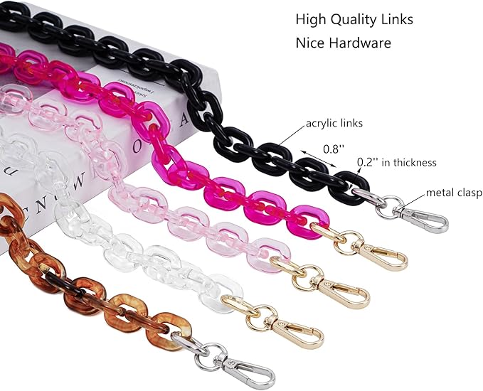 Cute Acrylic Purse Strap Bag Chain Handle Replacement Handbag Crossbody Shoulder Strap Accessory