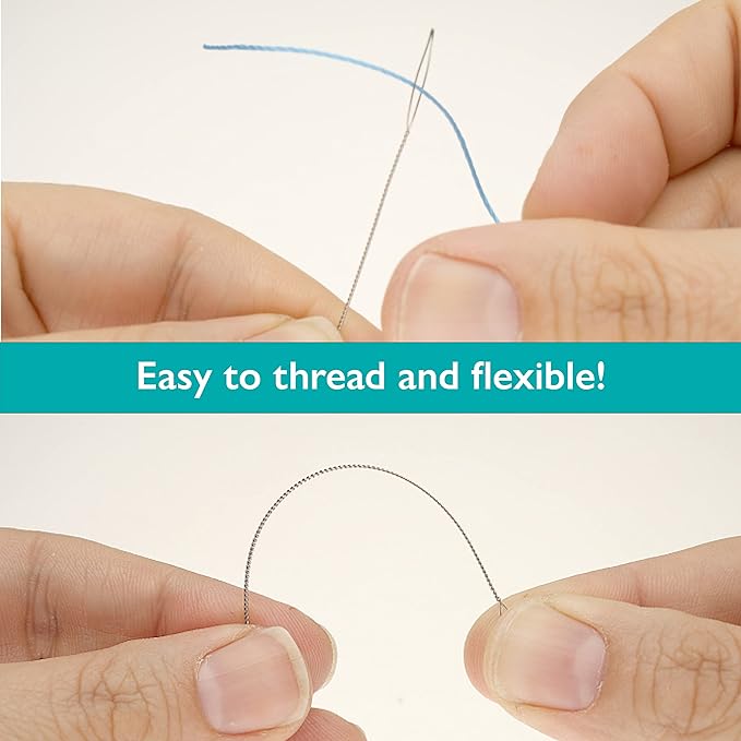 The Beadsmith Basic Elements Collapsible Eye Needles – 2.5 Inch Long – Flexible Twisted Wire – Large Eye, Easy to Thread – 4 Extra Heavy Needles