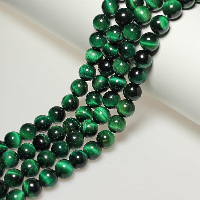 MJDCB Stone Beads 4mm 85pcs Round Green Tiger's Eye Loose Gemstone Bead Charms for Jewelry Making Bracelet Necklace Earring Pendant