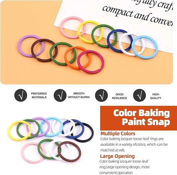 Tanstic 160Pcs Colorful Metal Ball Beads Chain and Flat Key Rings and Lobster Claw Clasps Kit, 4.72” Ball Bead Keychain, 1” Split Key Ring, 1.29” Swivel Lanyards Snap Hooks for DIY Craft