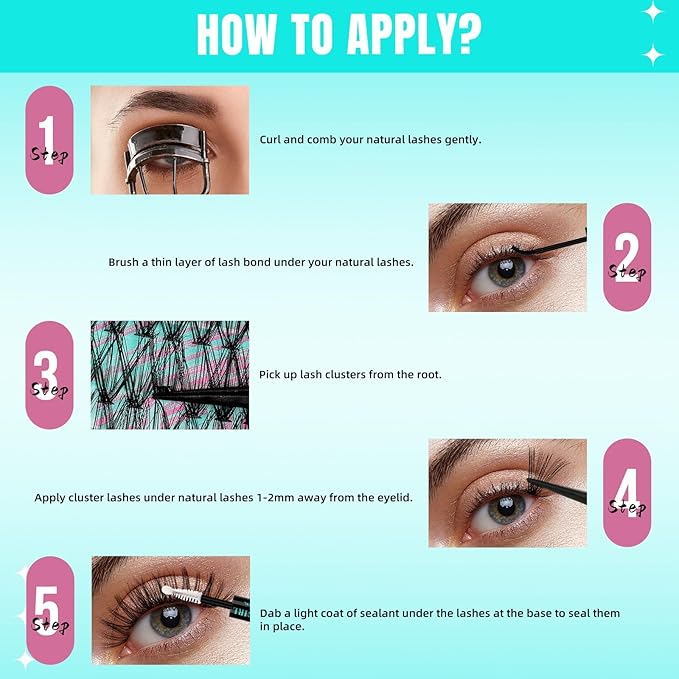 Lash Clusters Wispy 320PCS Eyelash Extension 40D 50D Cluster Lashes Individual Lashes DIY Lash Extension Natural Look Cluster Eyelash Extensions Soft False Eyelashes at Home for Beginners(C-12mm)