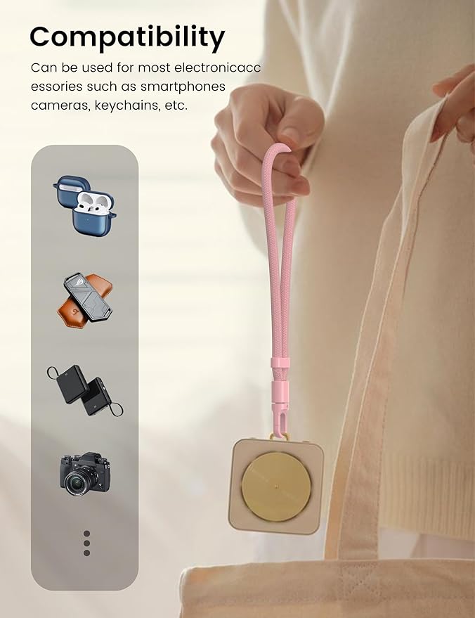 Phone Wrist Strap, Anti Theft Phone Strap, Adjustable Cell Phone Lanyard Strap with 360° Rotating Hook