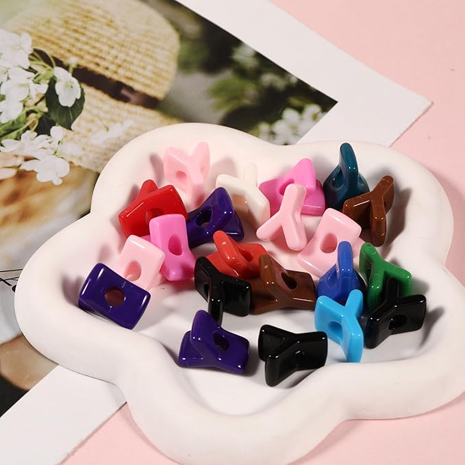 40 PCS Letter Beads 3D Acrylic 21mm x 14mm Y Loose for Jewelry Making Bracelet Necklaces Keychain Phone Bag Chain Key Chains(Mixed Color Y)