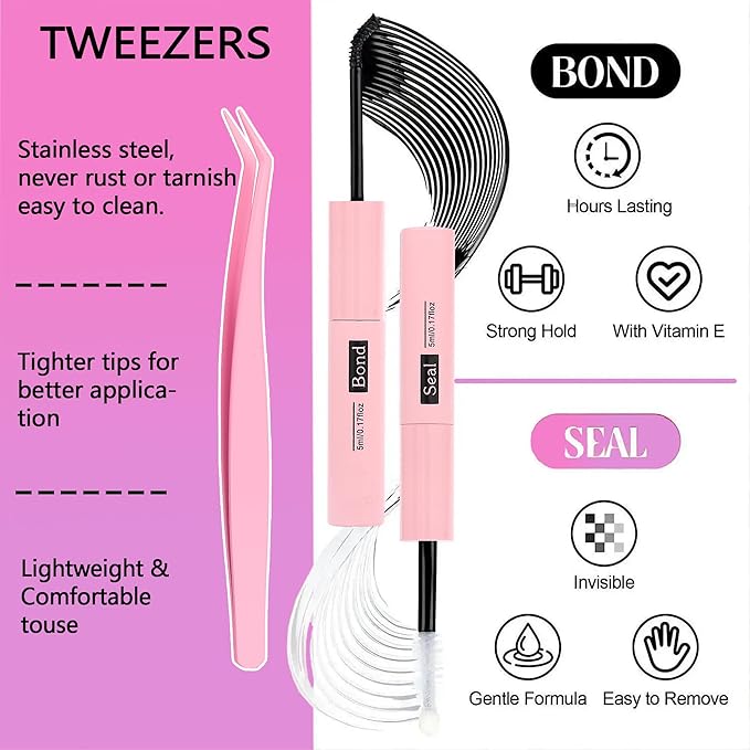YIDUO Lashes Clusters Kit Gift Packs D Curl Cat-Eye Wispy Individual Faux Mink Fake Eyelashes, Volume Studio Effect, 498Pcs DIY False Eyelash Extensions with Bottom Lashes|Glue|Removers|Tweezers