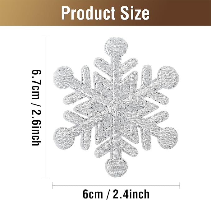 WILDREEDS 12 Pieces Christmas Snowflake Iron on Patches, Embroidered Christmas Snowflake Patch for Christmas Decoration, Clothing, T-Shirt, Backpacks, Hats, Jeans, Jackets