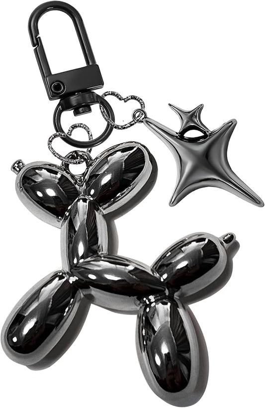 LAEKOU Cute Star Balloon Dog Keychain, Y2K Bag Charms Keychains Accessories for Women, Aesthetic Key Chain