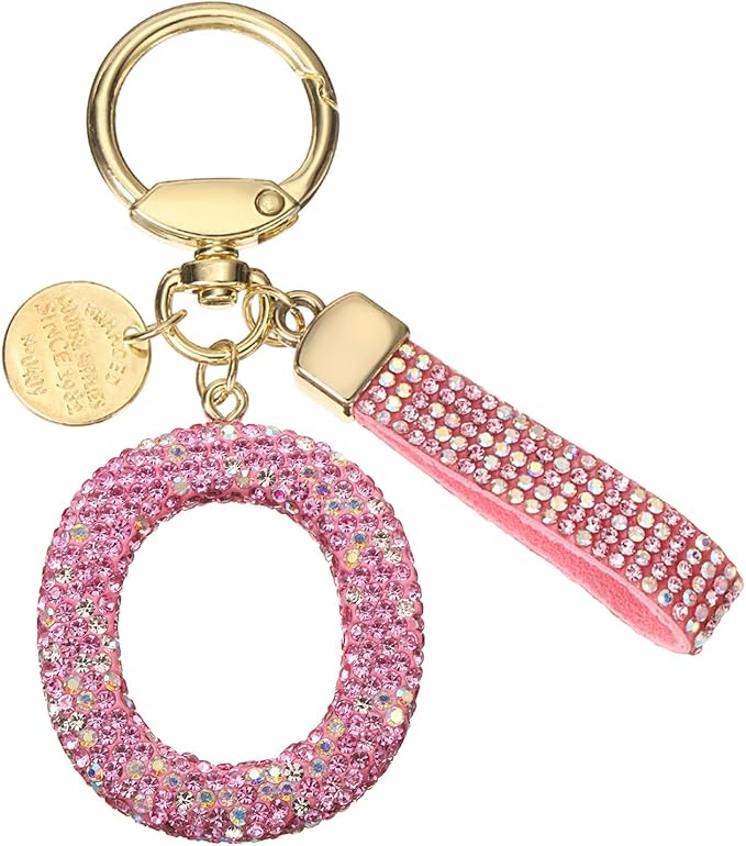 PATIKIL Initial Letter Keychain, Cute Sparkly Rhinestone Key Chain Alphabet Charm for Car Keys Handbags Purse