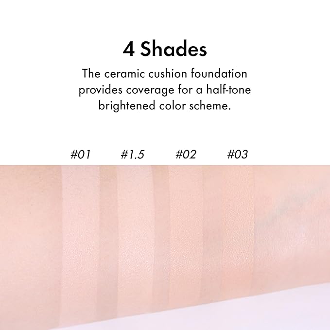 Amuse SEOUL Ceramic Skin Perfector Cushion Foundation Refill ([Refill] 02 HEALTHY) | Long-lasting, Lightweight, Semi-matte, Flawless Coverage, Hypoallergenic, Korean Beauty, Vegan(15g / 0.52 oz.)