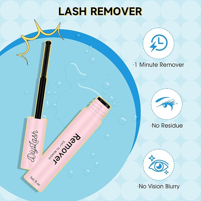 KevKev Lash Extension Kit Lash Clusters Kit 144Pcs 8-16mix Length Ultra Soft Eyelash Extension Kit Lash Bond and Seal Lash Glue Lash Remover for DIY Eyelash Extensions(Wetland, D-8-16mix)