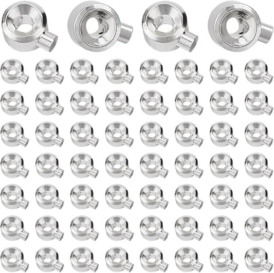 PH PandaHall 60PCS Stopper Crimp Beads, 925 Sterling Silver Plated Spacer Beads Metal Brass Crimp Bead Positioning Flat Round Bead for DIY Bracelet Necklace Jewelry Making Accessories