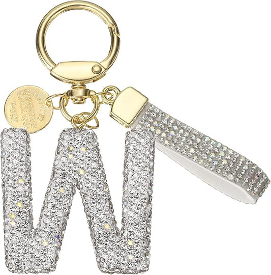 PATIKIL Initial Letter Keychain, Cute Sparkly Rhinestone Key Chain Alphabet Charm for Car Keys Handbags Purse