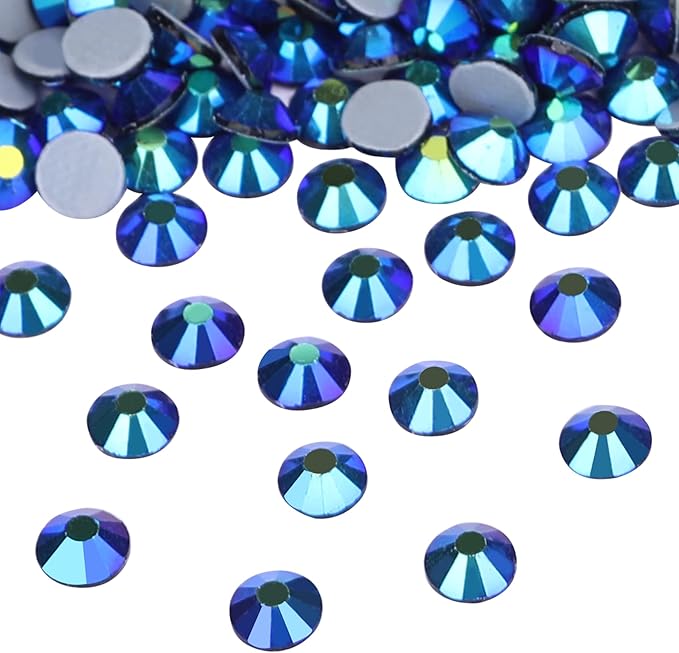Hot Fix Crystal Flatback Rhinestones Glass Diamantes Gems 6.4mm(30ss 288pcs, Jet AB)