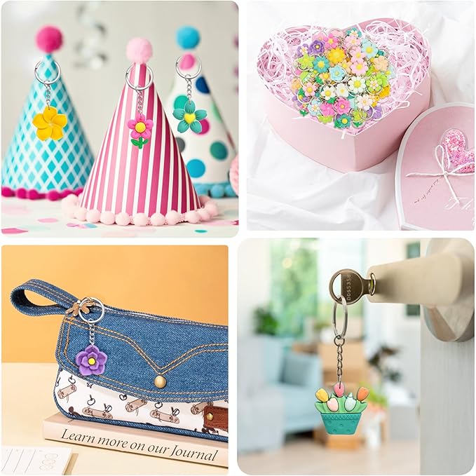 Keychains Bulk DIY Cute Keychain Charms Backpack Charms for Girls Backpack Keychains PVC Key Ring Party gifts