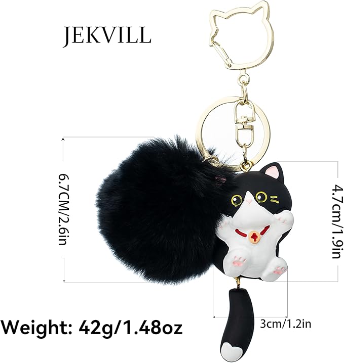 Cat Keychain bag charms for handbags Cute Keychains for Women Kawaii Cat Backpacks Accessories cat plush keychain