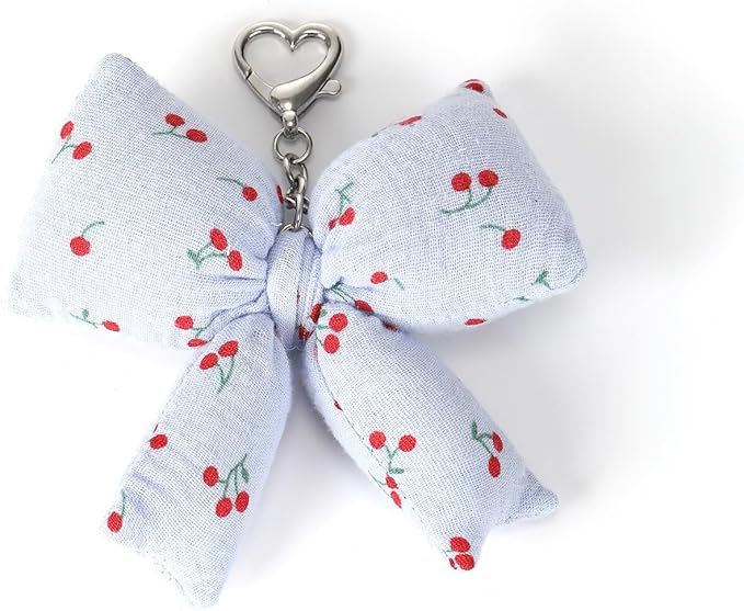 Pink Bow Keychain Bag Charms Y2K Bowknot Plaid Keychains Coquette Aesthetic Purse Handbag Backpacks Charms