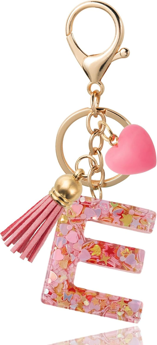 Alphabet Initial Letter Keychain Cute Heart Resin - Letter Keychain for Backpack Charms - Initial Keychains for Women