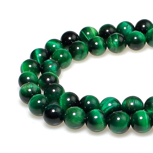 MJDCB Stone Beads 4mm 85pcs Round Green Tiger's Eye Loose Gemstone Bead Charms for Jewelry Making Bracelet Necklace Earring Pendant