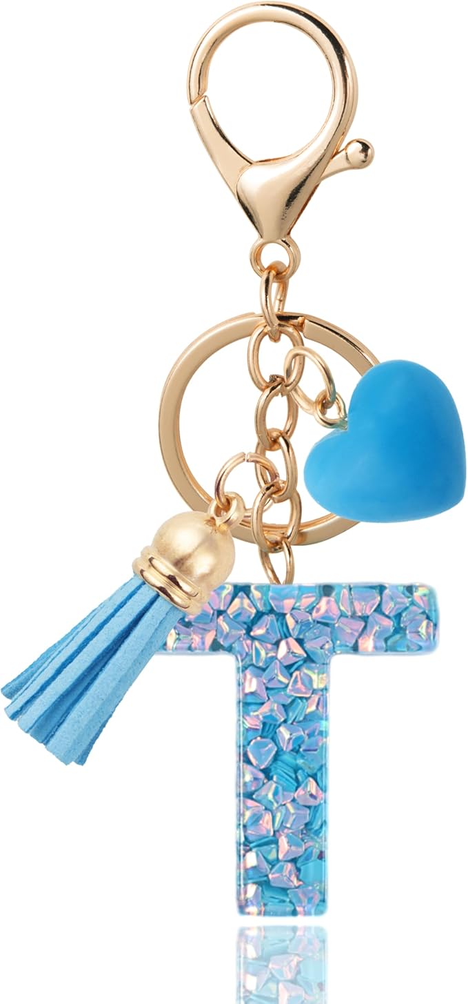 Alphabet Initial Letter Keychain Cute Heart Resin - Letter Keychain for Backpack Charms - Initial Keychains for Women