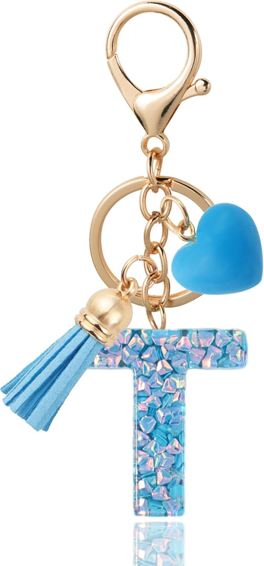 Alphabet Initial Letter Keychain Cute Heart Resin - Letter Keychain for Backpack Charms - Initial Keychains for Women