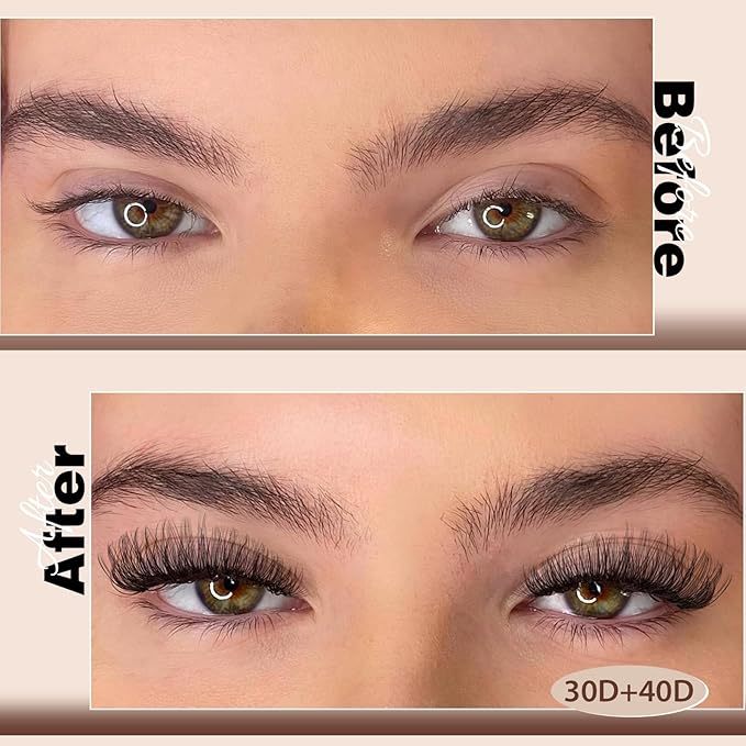 JMS&JMS DIY Lash Clusters 280pcs Individual Lashes D Curl Cluster Eyelash Extensions 30D+40D 9-16MIX Wispy Lash Extension at Home