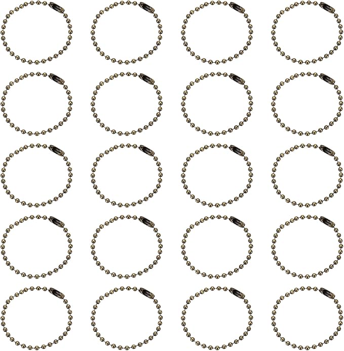 MECCANIXITY 30Pcs 5 Inch Ball Bead Chain, Metal Ball Chain with Connectors for Keychain Hanging Ornament Tag Jewelry Necklace Christmas Decoration,Bronze