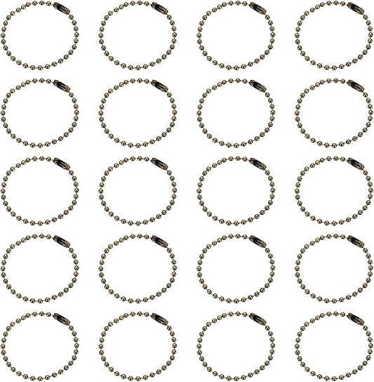 MECCANIXITY 30Pcs 5 Inch Ball Bead Chain, Metal Ball Chain with Connectors for Keychain Hanging Ornament Tag Jewelry Necklace Christmas Decoration,Bronze