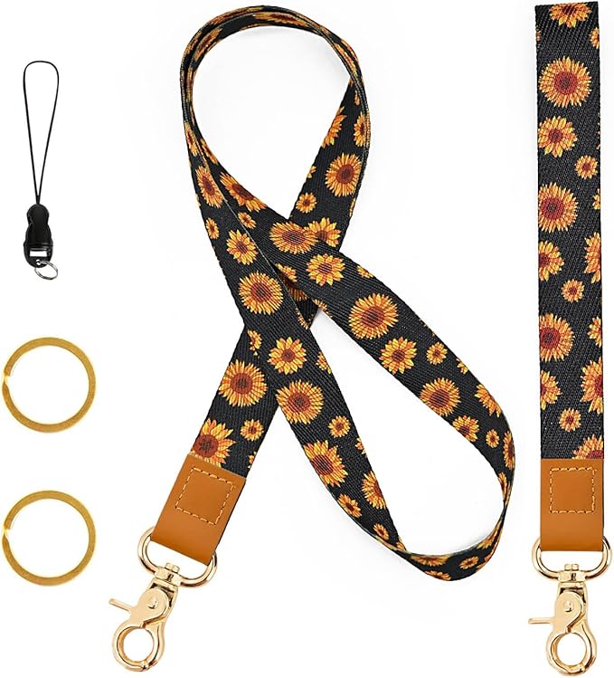 Cool Leopard Wristlet Keychain, Wrist Lanyard Key Chain For Women Men Car Keys Id Holder Card Phone Wallet Camera
