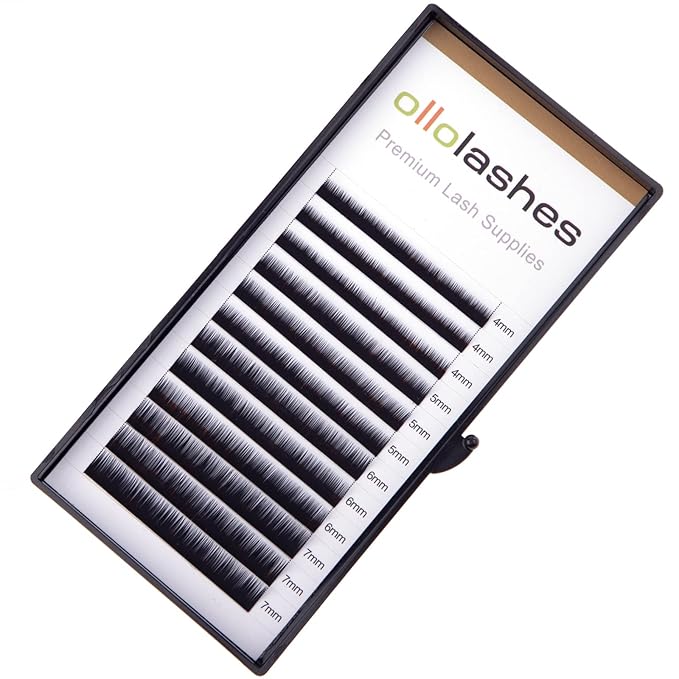 OLLOLASHES Bottom Lash Extension J Curl 0.07mm Mix4-7mm 4mm 5mm 6mm 7mm Black Color Bottom Lash Extensions, Professional Supplies for Lash Techs (Bottom-J-0.07, 4-7mm)