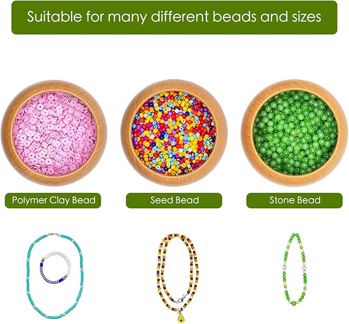 Xmada Electric Bead Spinner - Clay Bead Spinner with 2PC Beading Needles and Seed Beads, Waist Beads Kit, Bead Spinner for Jewelry Making, Electric | Speed Adjustment Beading Tools (Original)