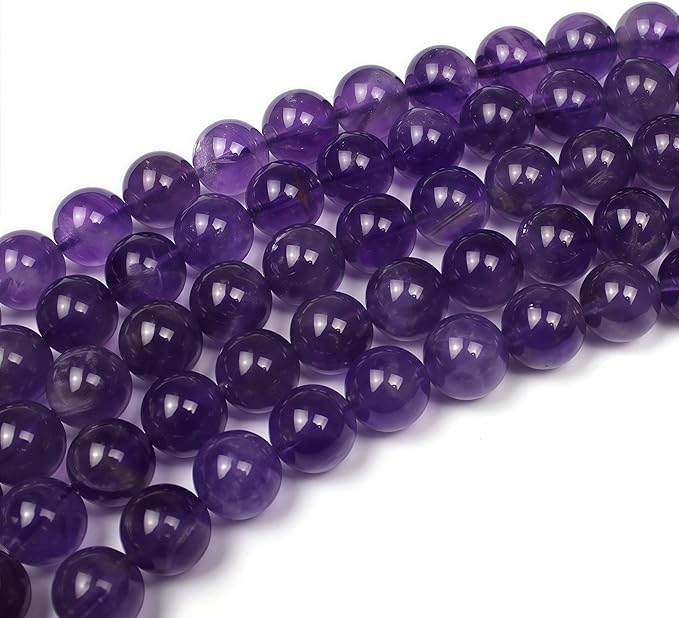 MJDCB 5A Natural South Africa Amethyst Gemstone Round Stone Beads for Jewelry Making DIY Bracelet Necklace (8mm)