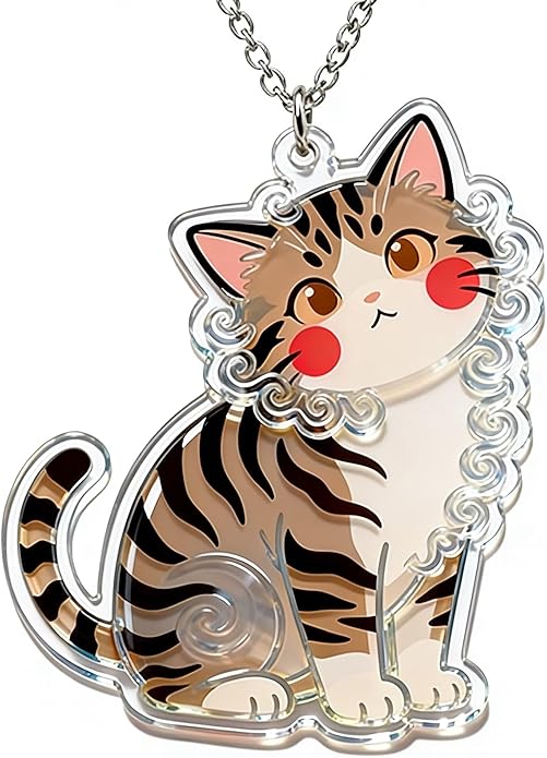 Trendy Cartoon Cat Necklace - Sturdy Alloy Chain, Colorful Acrylic Kitten Pendant, Ideal Gift for Cat Enthusiasts and Casual Outfits