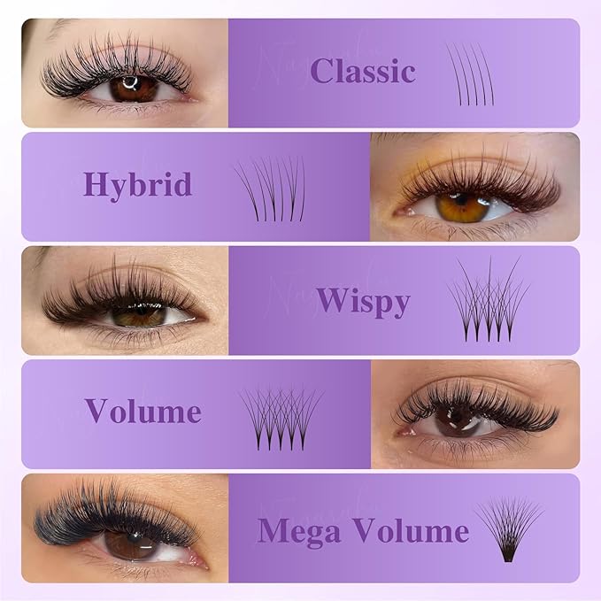 NAGARAKU Individual Eyelash Extensions, Volume & Classic Lashes 5th Generation Soft Natural Beauty Salon Professional Anti-rebound Single Lash Extension Supplies 16 Rows -0.07 C Curl 10mm