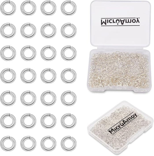 500pcs Silver Filled Jump Rings, Non Tarnish Open Jump Rings for Necklace, Bracelet, Earrings DIY Jewelry Making Supplies (0.7x5mm)