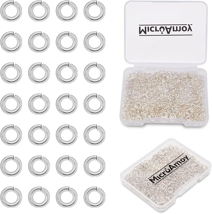 500pcs Silver Filled Jump Rings, Non Tarnish Open Jump Rings for Necklace, Bracelet, Earrings DIY Jewelry Making Supplies (0.7x6mm)