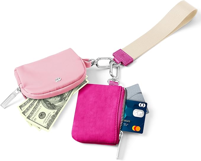 Mum's Memory Mini Zip Around Wristlet Wallet for Women Dual Pouch Wristlet Portable Wallet Coin Purse Mini Women Coin Pocket