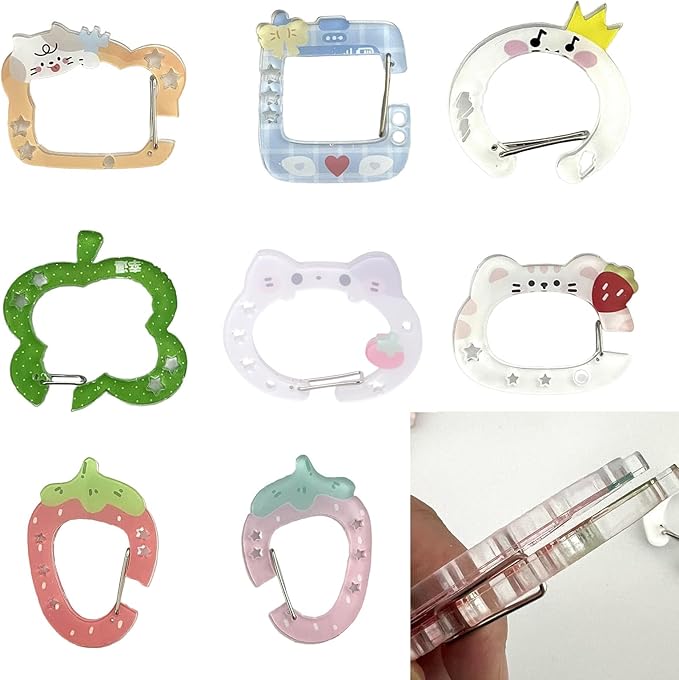 Stylish Colorful Carabiner Clip Keychain Bag Charm Acrylic Pendant For Backpack Handbook Accessories For Students Portable Keychain Clip