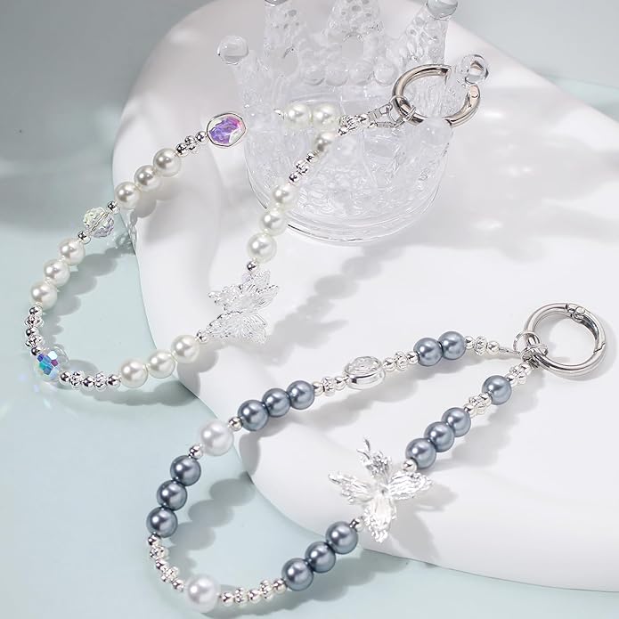 Beaded Phone Wrist Strap,Crystal Keychain Wristlet,Camera Strap Wrist,Cute Phone Chain Wristlet Purse Bag Charms
