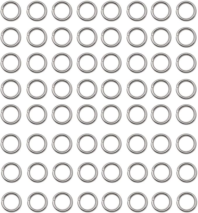 1000 pcs Stainless Steel Split Rings Jump Rings Connector Rings for Jewelry Making Necklaces Bracelet Earrings Keychain DIY Craft (12603-6mm)