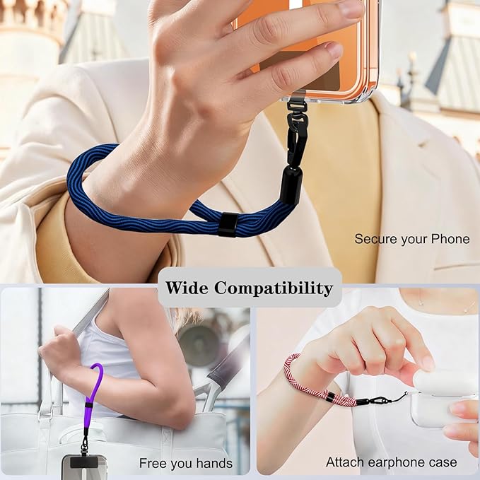 Phone Lanyard, 2 Pack Adjustable Cell Phone Lanyard Hand Phone Wrist Strap with Tether Tabs for Smartphones
