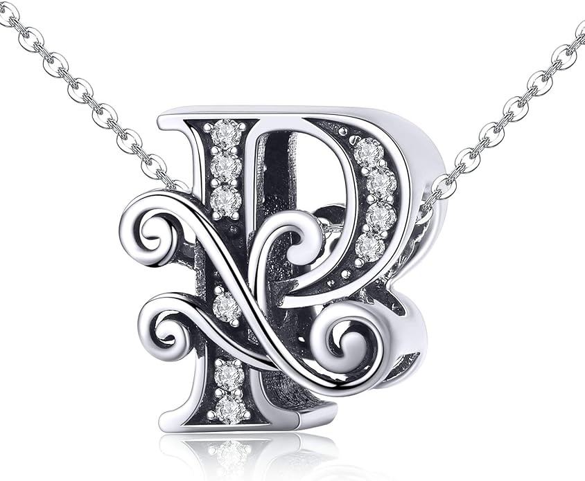 925 Sterling Silver Letter Charms for Pandora Bracelets Alphabet Initial Charms Beads Birthday Christmas Jewelry Gift for Women