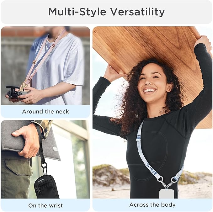 Phone Lanyard 2 in 1, Anti Theft Phone Strap Crossbody for Women, Adjustable Phone Wrist Strap