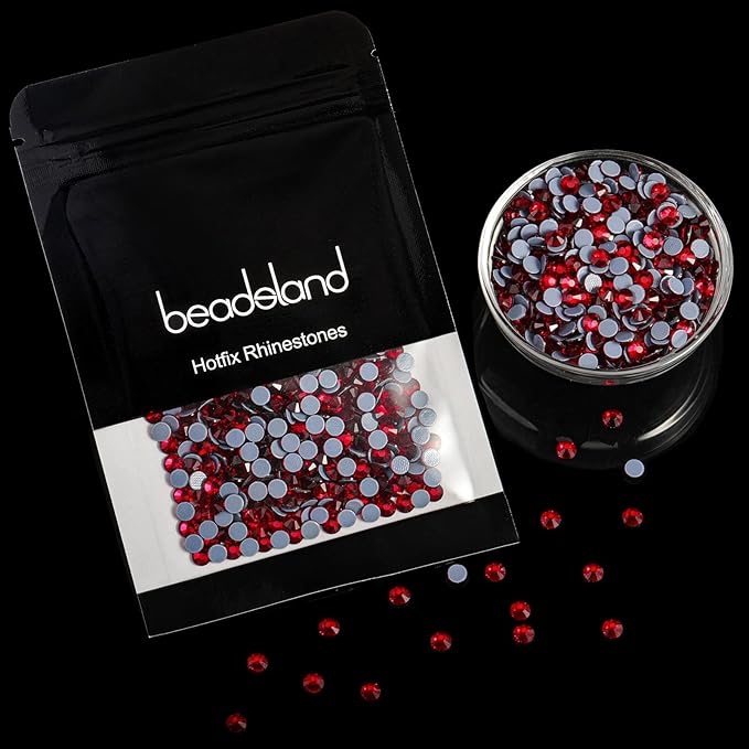 Beadsland Hotfix Rhinestones, 1440pcs Flatback Crystal Rhinestones for Crafts Clothes DIY Decorations,Siam, SS16, 3.8-4.0mm