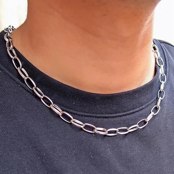 33 Feet Aluminum Chains for Jewelry Making Silver Plated Paperclip Necklace Chain Handmade DIY Chains Bulk with Jump Rings and Lobster Clasps