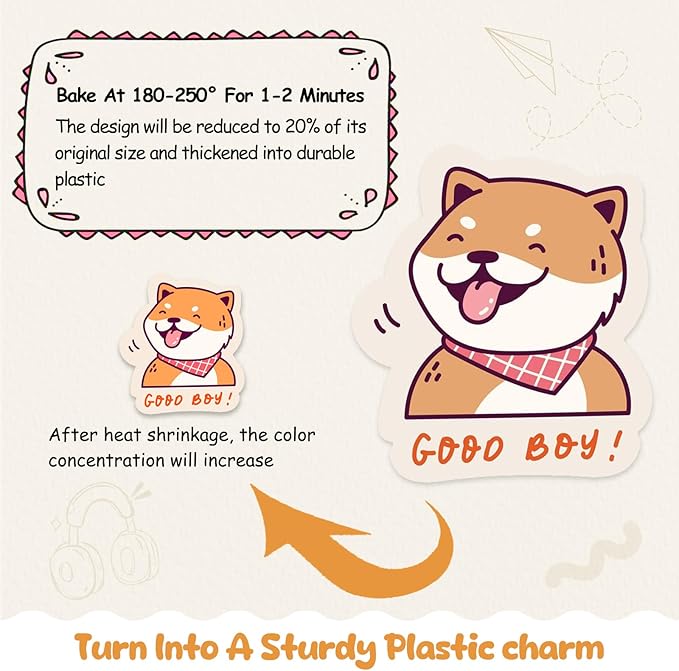 Hayunfiys 150 Pcs Shrink Sheet Set Shrink Paper Keychain Set with 20 Pieces of Shrinkage Paper 130 PCS Keychain and Open Iron Ring for Kids Creative Craft Markers, DIY Jewelry or Creative Crafts