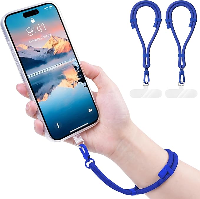 Phone Wrist Strap with 2 Phone Tether Tab, 2 Pack Adjustable Anti-Theft Cell Phone Lanyard for Travel & Outdoors