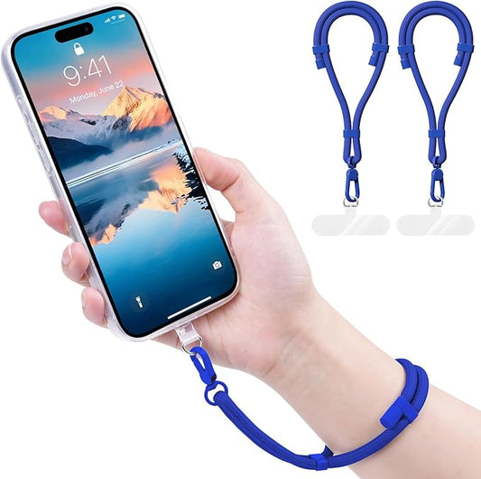 Phone Wrist Strap with 2 Phone Tether Tab, 2 Pack Adjustable Anti-Theft Cell Phone Lanyard for Travel & Outdoors